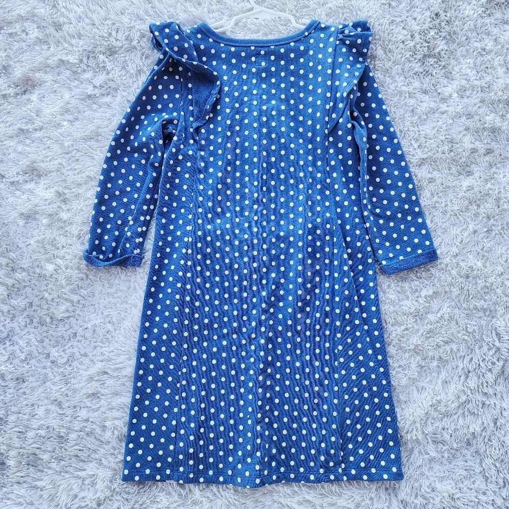 Gaps Kids Cascade Ruffle‎ Blue Polka Dot Dress